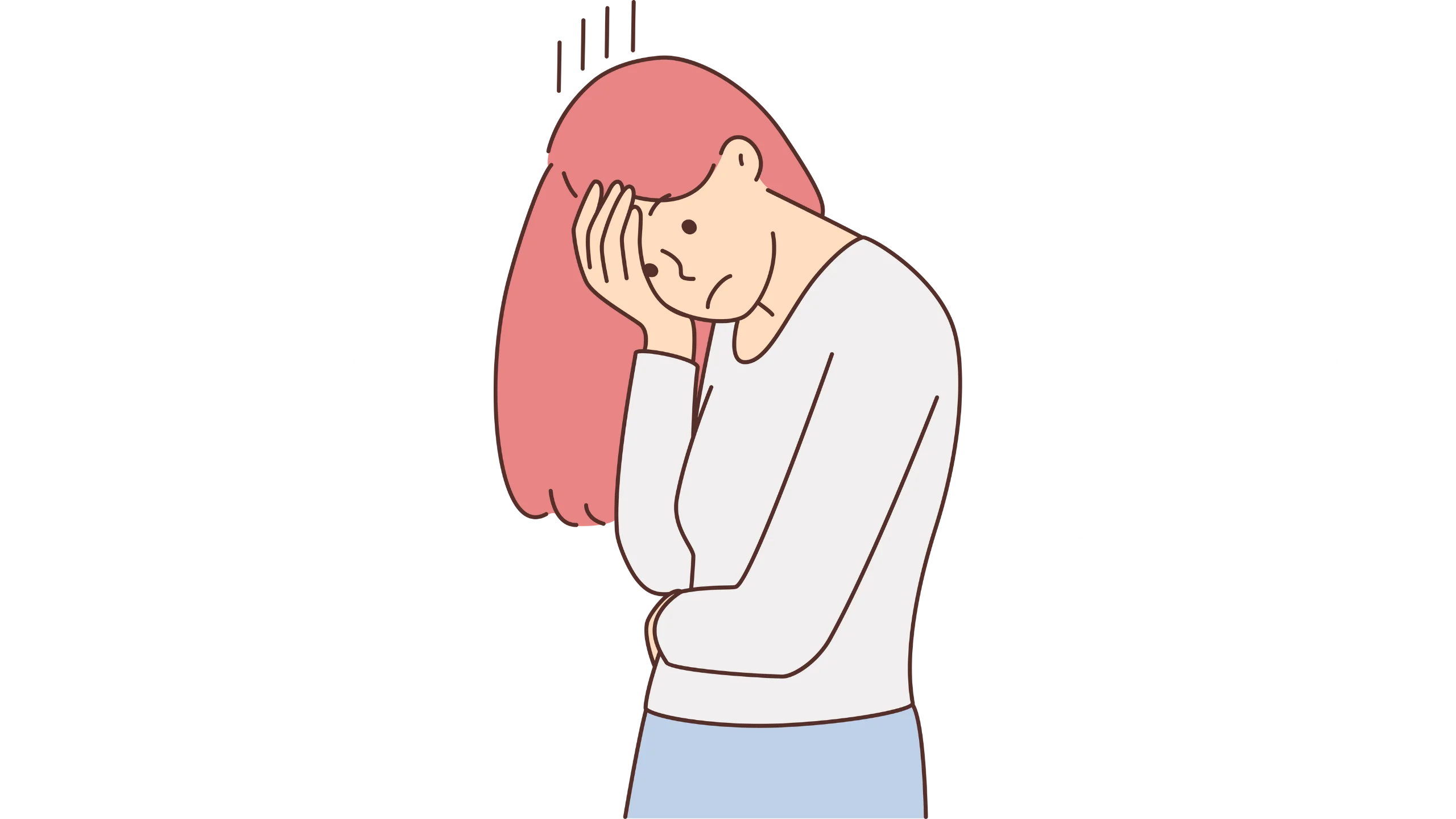 悩む人